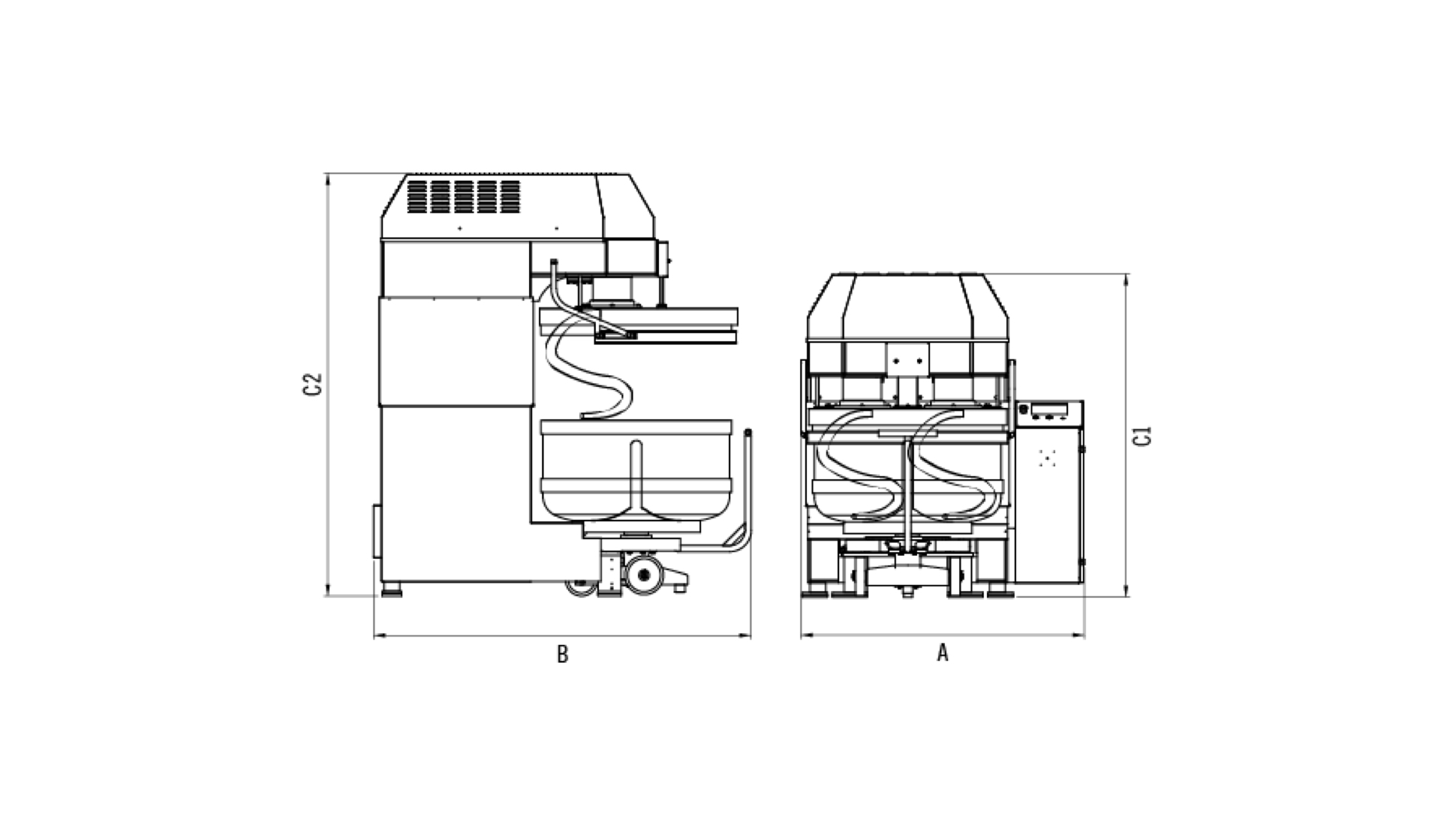 02.03.03 Dual Arm Spiral Mixer With Removable Bowl Cift Burgulu Seyyar Kazanli Spiral Mikser