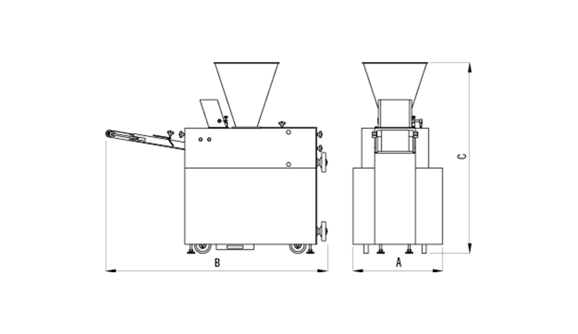 0204040103 KT3000 Series Volumetric Dough Dividers Volumetric Kesme Tartma Makinasi Boyut