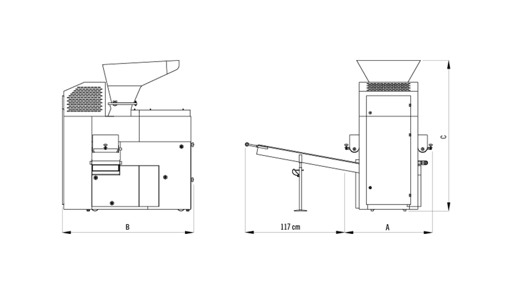 0204040102 KT4500 Industrial Dough Divider Endüstriyel Hacimsel Kesme Ve Tartma Makinesi Boyut